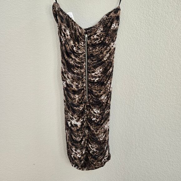 Velvet strapless Leopard mini dress size M New - Picture 5 of 7